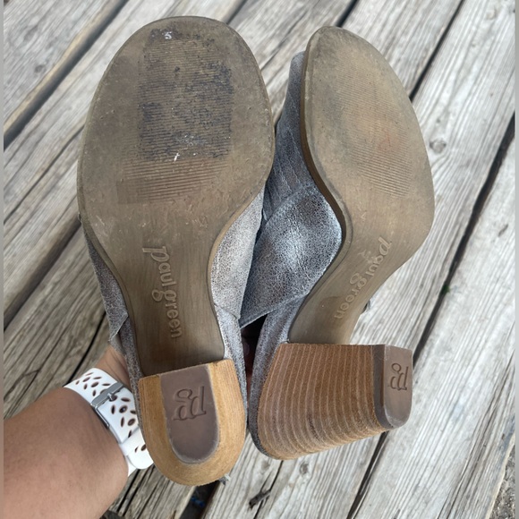 $375PAUL GREEN Cayanne Leather Peep Toe Sandal BOOTIE SMOKE LEATHER sz.UK4 US6.5 - Picture 9 of 10